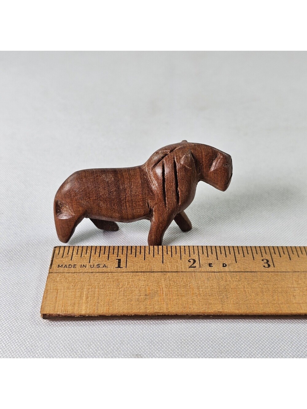 Vintage Hand Carved Wood Safari Animal Figurines Set of 6 Miniature Folk Art - Picture 14 of 15